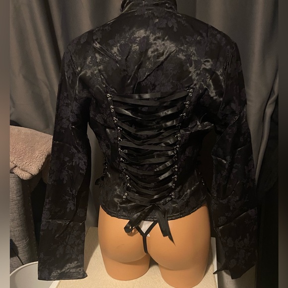 Coquette black Brocade jacket Medium NWT - Picture 3 of 14